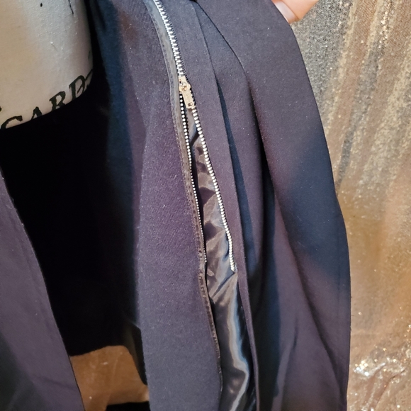 Black Women's Long Coat/Trench Coat - Picture 7 of 10